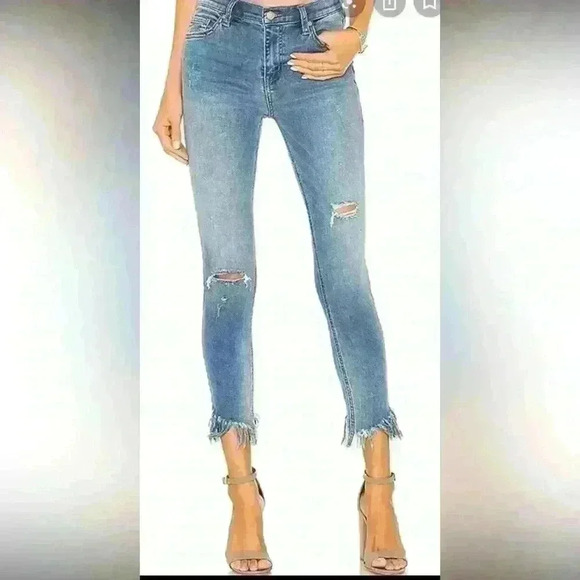 Free People Great Heights Frayed Fringe Skinny Jeans 25 - Picture 11 of 11